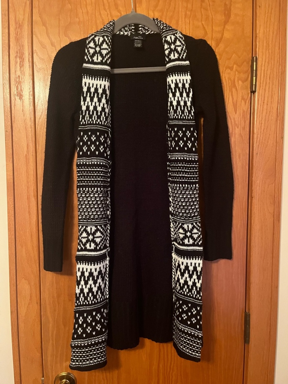 Rue21 Black Knit Sweater with Black & White Trim